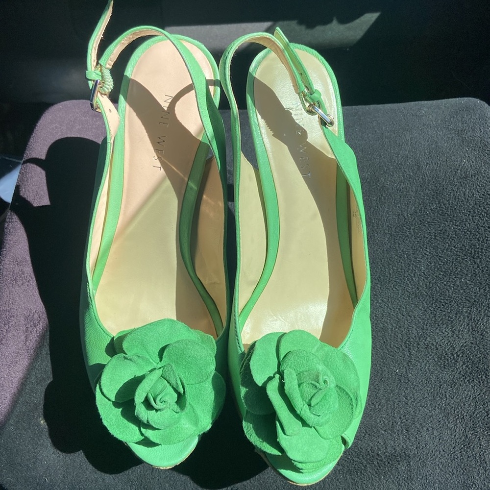 Nine west heels leather upper used in good condition  size 7 1/2 M